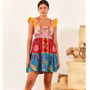 FARM Rio Vibrant Patchwork Mini Dress